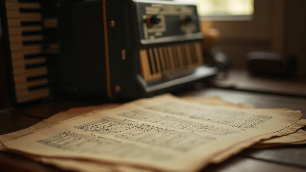 Accordion and vintage sheet music