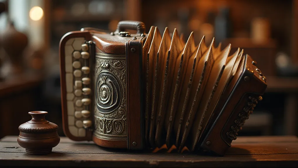 Vintage accordion close-up