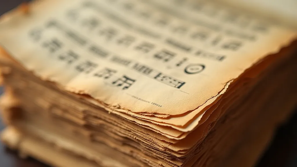 Close-up of aged sheet music