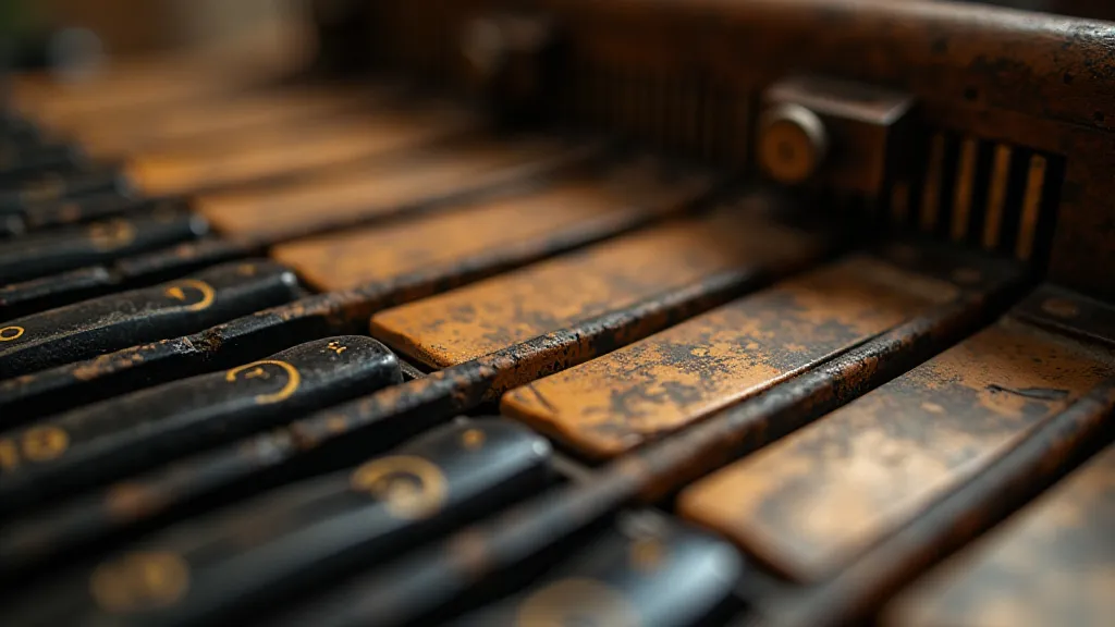 Antique accordion close-up