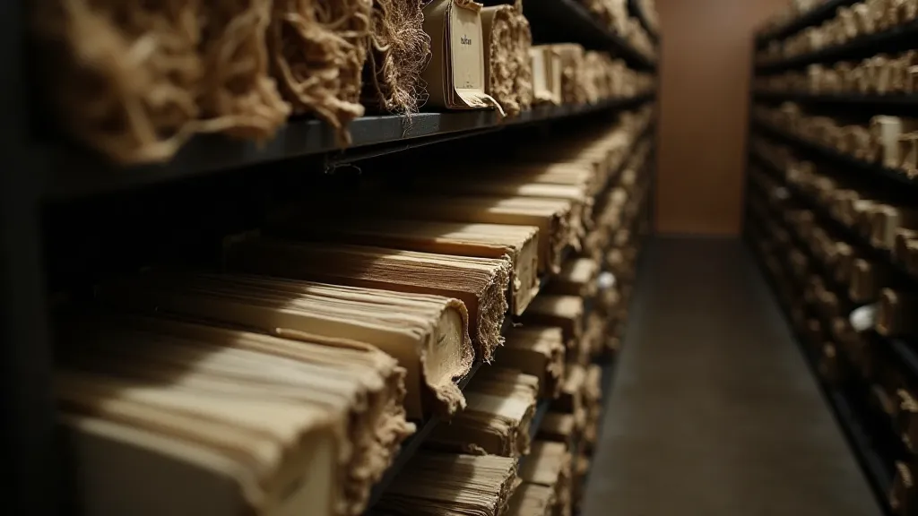 Vintage sheet music in archival storage